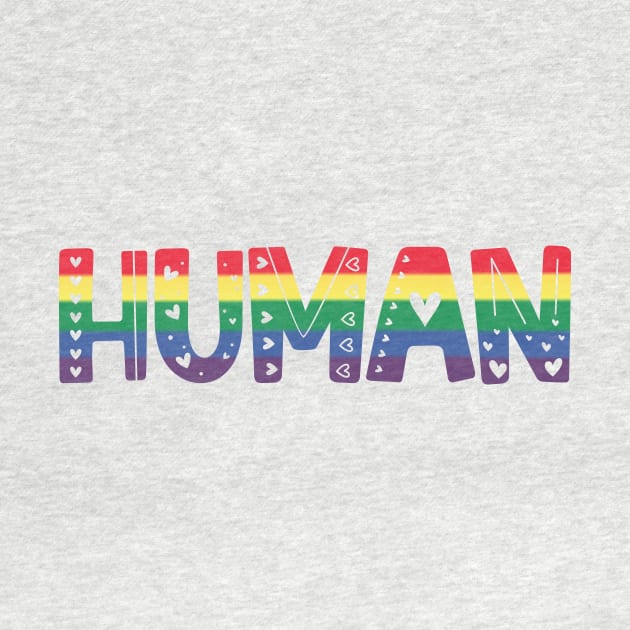 Colorful HUMAN Typography Illustration Design lgbt by jodotodesign